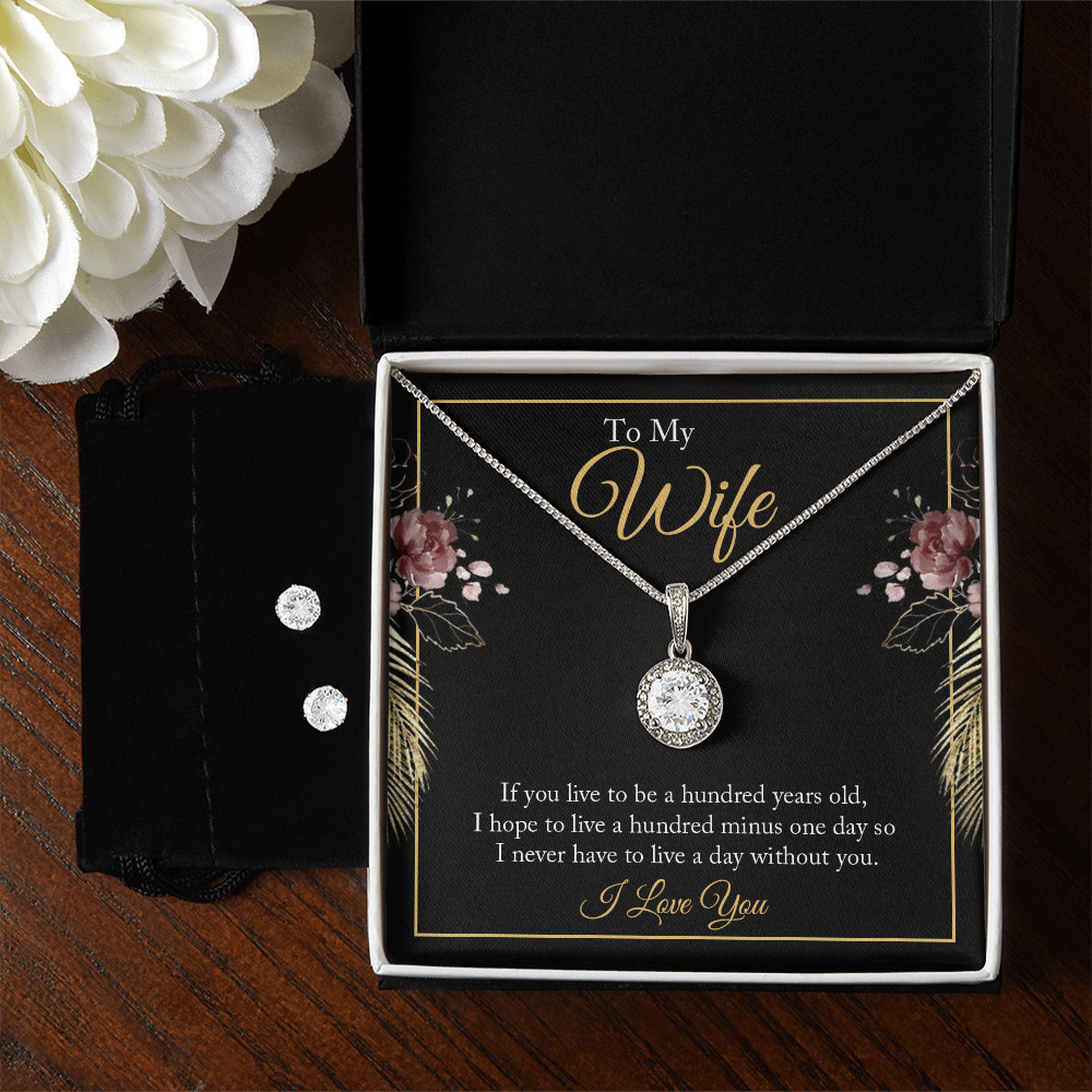 To Wife - If you live - Eternal Hope Necklace & Earring Set