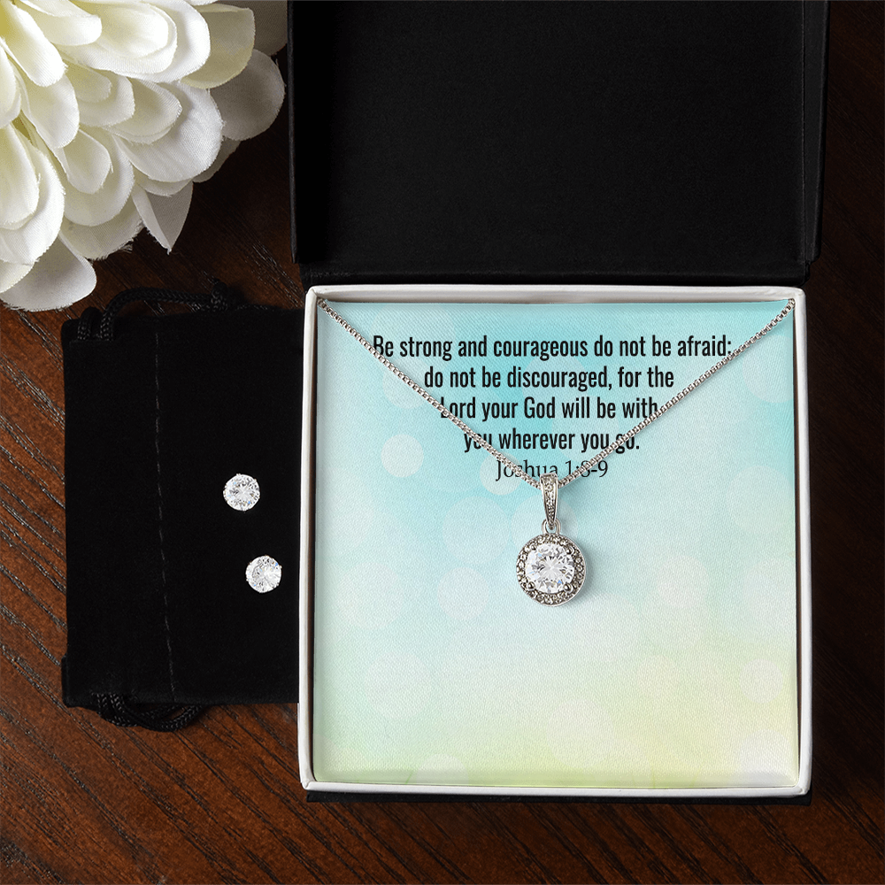 Verse - Joshua 1:8-9 - Eternal Hope Necklace & Earring Set