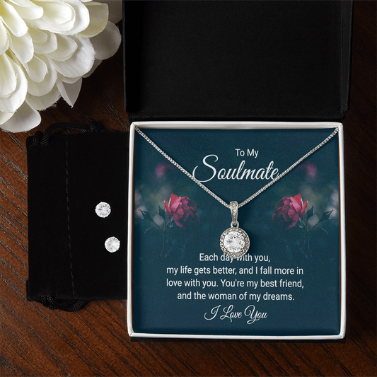 To Soulmate - Each day with you - Eternal Hope Necklace & Earring Set