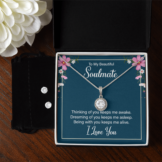 To Soulmate - Thinking of you - Eternal Hope Necklace & Earring Set