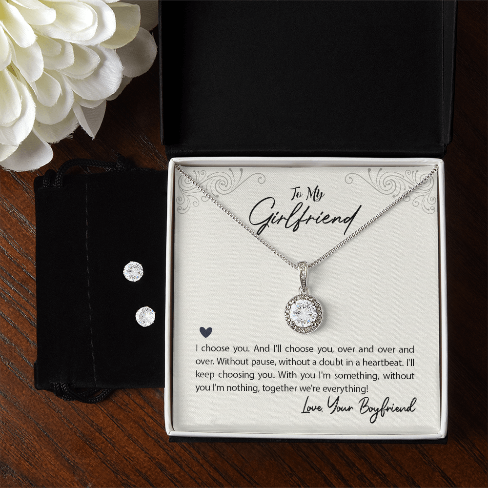 To Girlfriend - I choose you - Eternal Hope Necklace & Earring Set