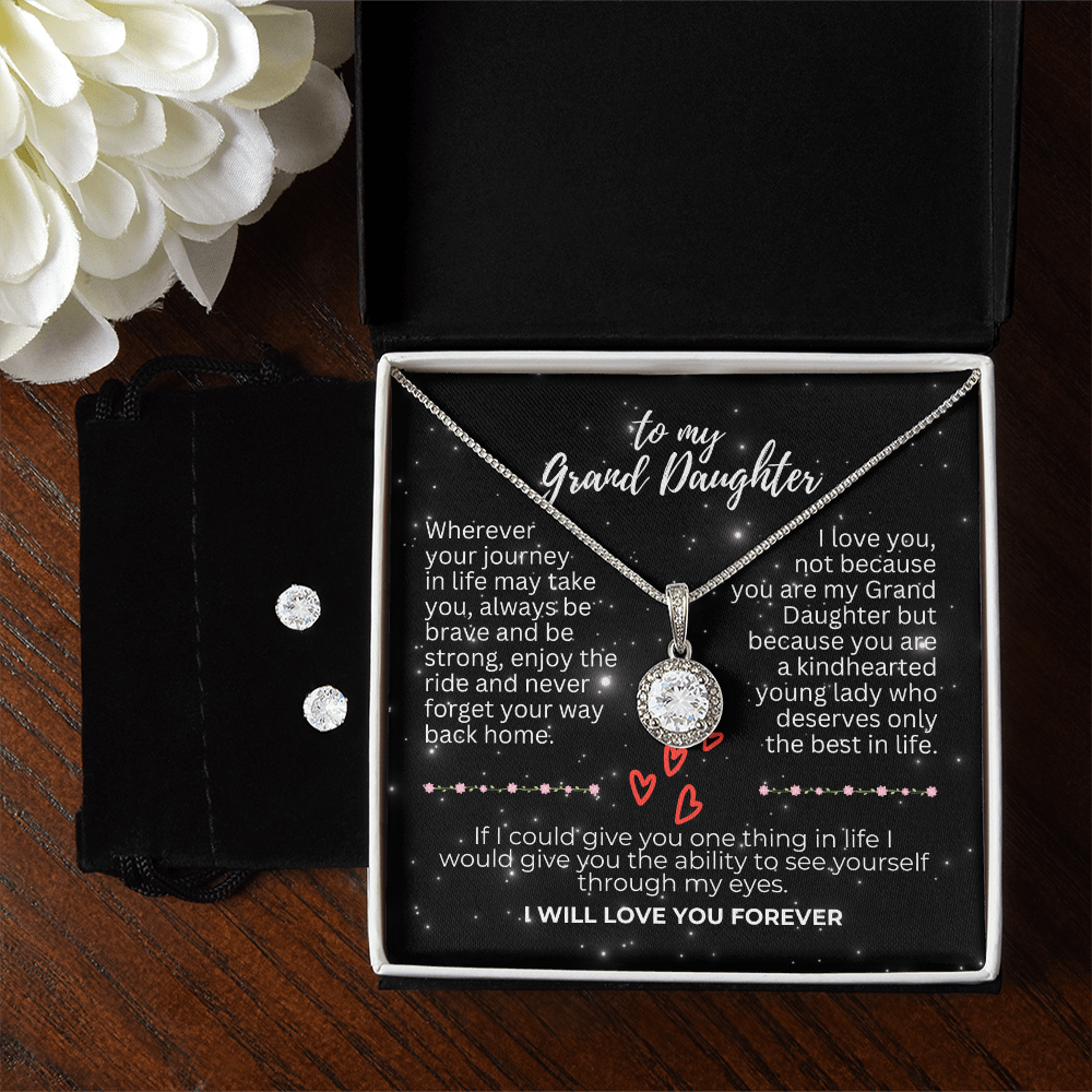 To Granddaughter - Wherever your journey - Eternal Hope Necklace & Earring Set