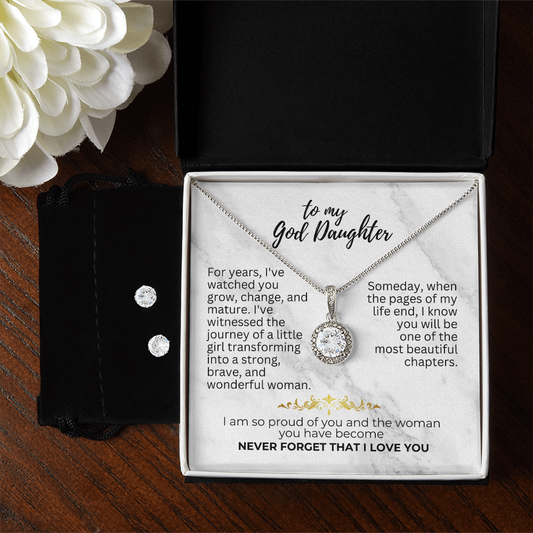 To God Daughter - For years - Eternal Hope Necklace & Earring Set