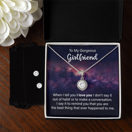 To Girlfriend - When I tell you - Eternal Hope Necklace & Earring Set