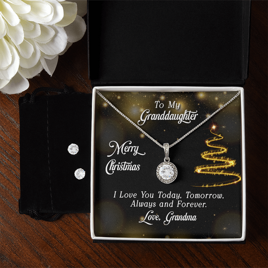 To Granddaughter - Merry Christmas - Eternal Hope Necklace & Earring Set