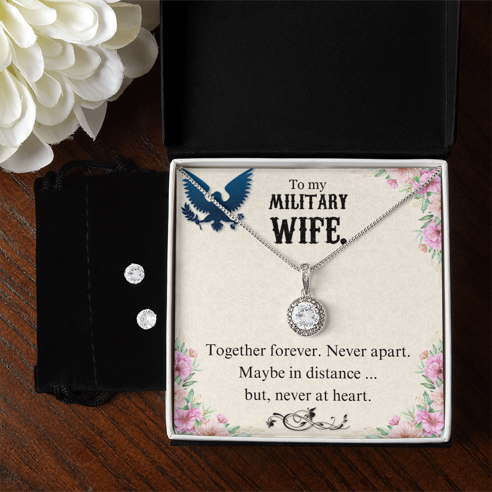 To Military Wife - Together forever - Eternal Hope Necklace & Earring Set