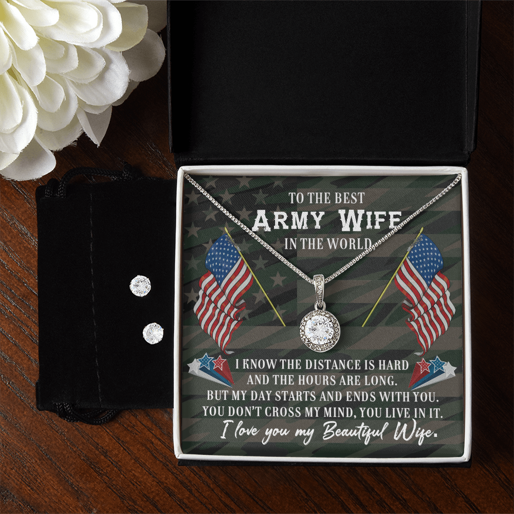 To Army Wife - I know the distance - Eternal Hope Necklace & Earring Set