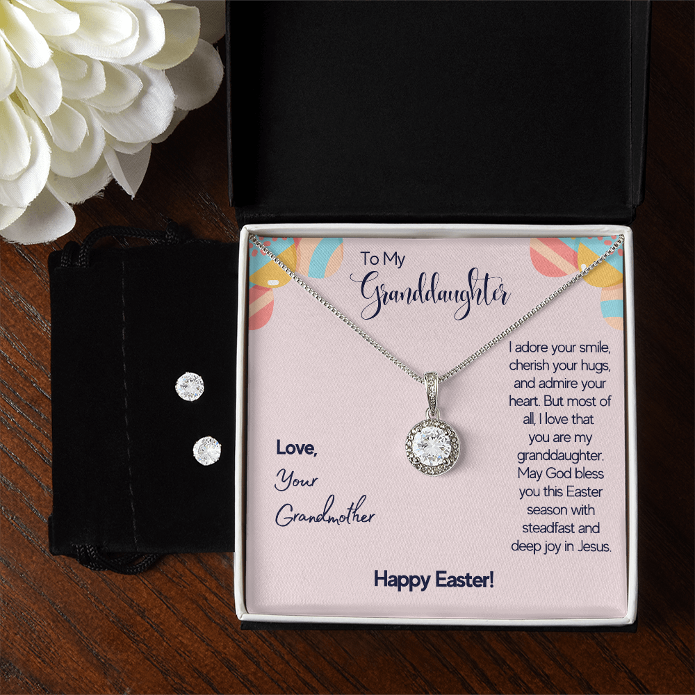 To Granddaughter - I adore your smile - Eternal Hope Necklace & Earring Set