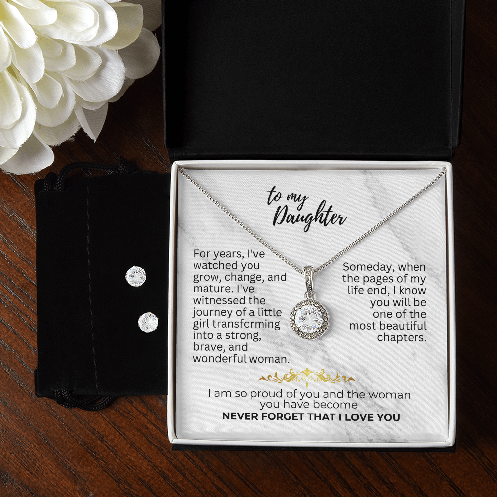 To Daughter - For years - Eternal Hope Necklace & Earring Set