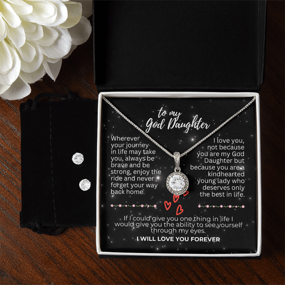 To God Daughter - Wherever your journey - Eternal Hope Necklace & Earring Set