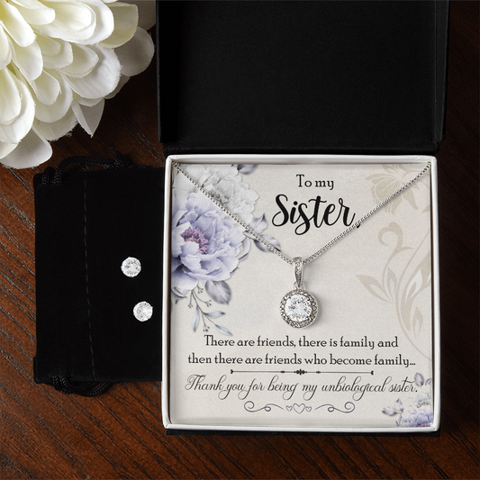 To Sister - There are friends - Eternal Hope Necklace & Earring Set