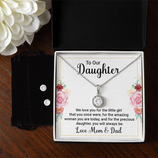 To Daughter - We love you - Eternal Hope Necklace & Earring Set