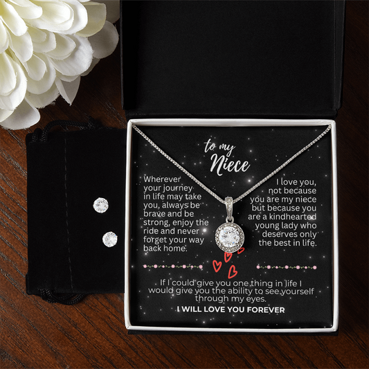 To Niece - Wherever your journey - Eternal Hope Necklace & Earring Set