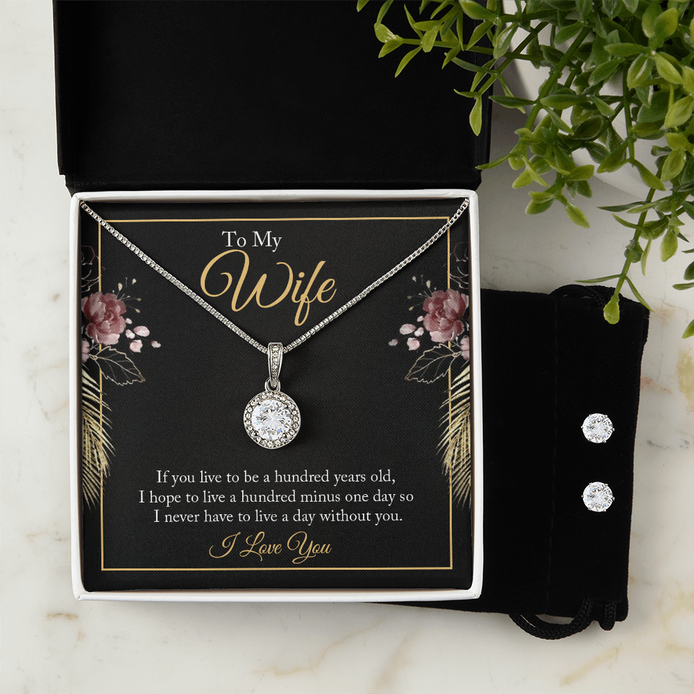 To Wife - If you live - Eternal Hope Necklace & Earring Set