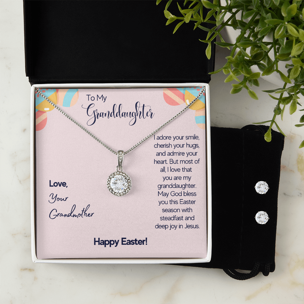 To Granddaughter - I adore your smile - Eternal Hope Necklace & Earring Set