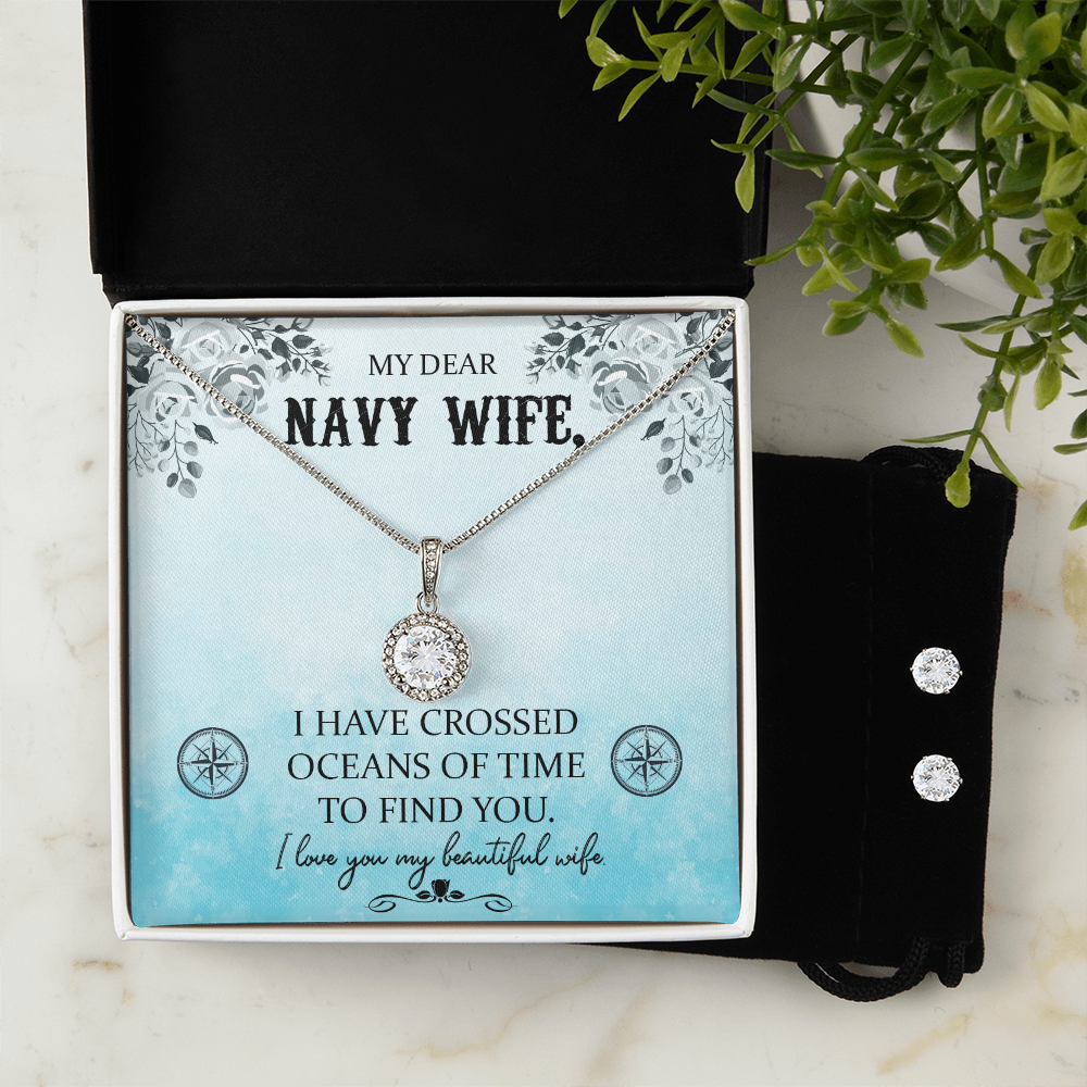 To Navy Wife - I have crossed - Eternal Hope Necklace & Earring Set