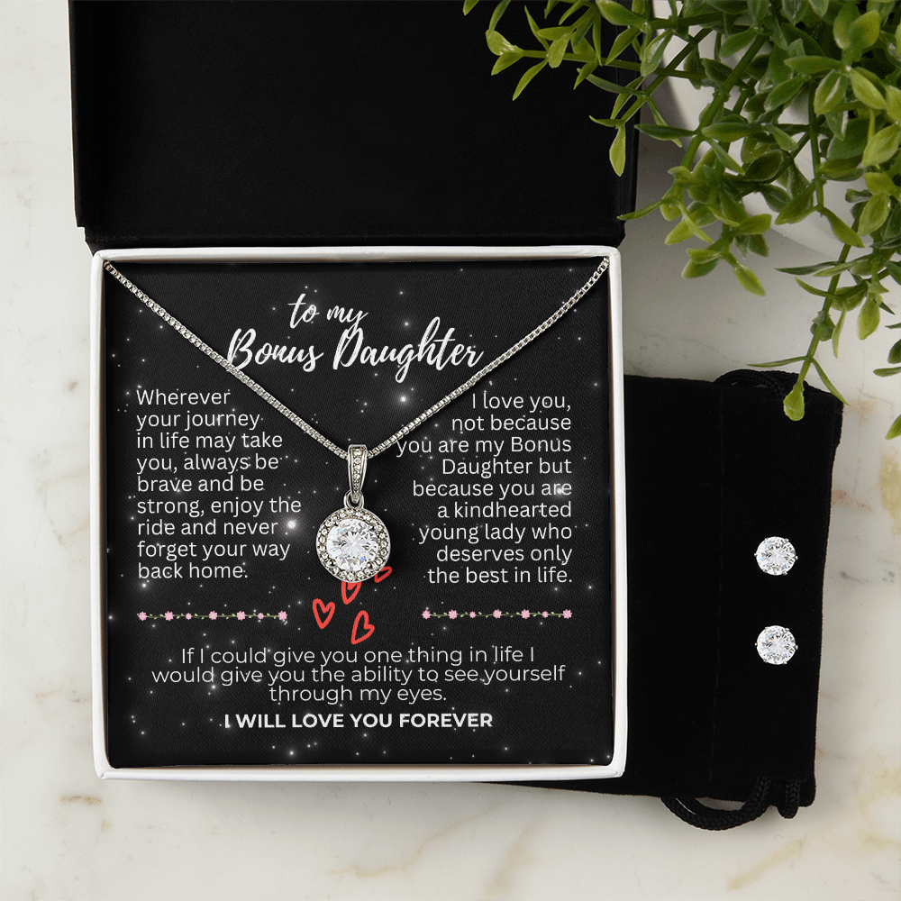 To Bonus Daughter - Wherever your journey - Eternal Hope Necklace & Earring Set