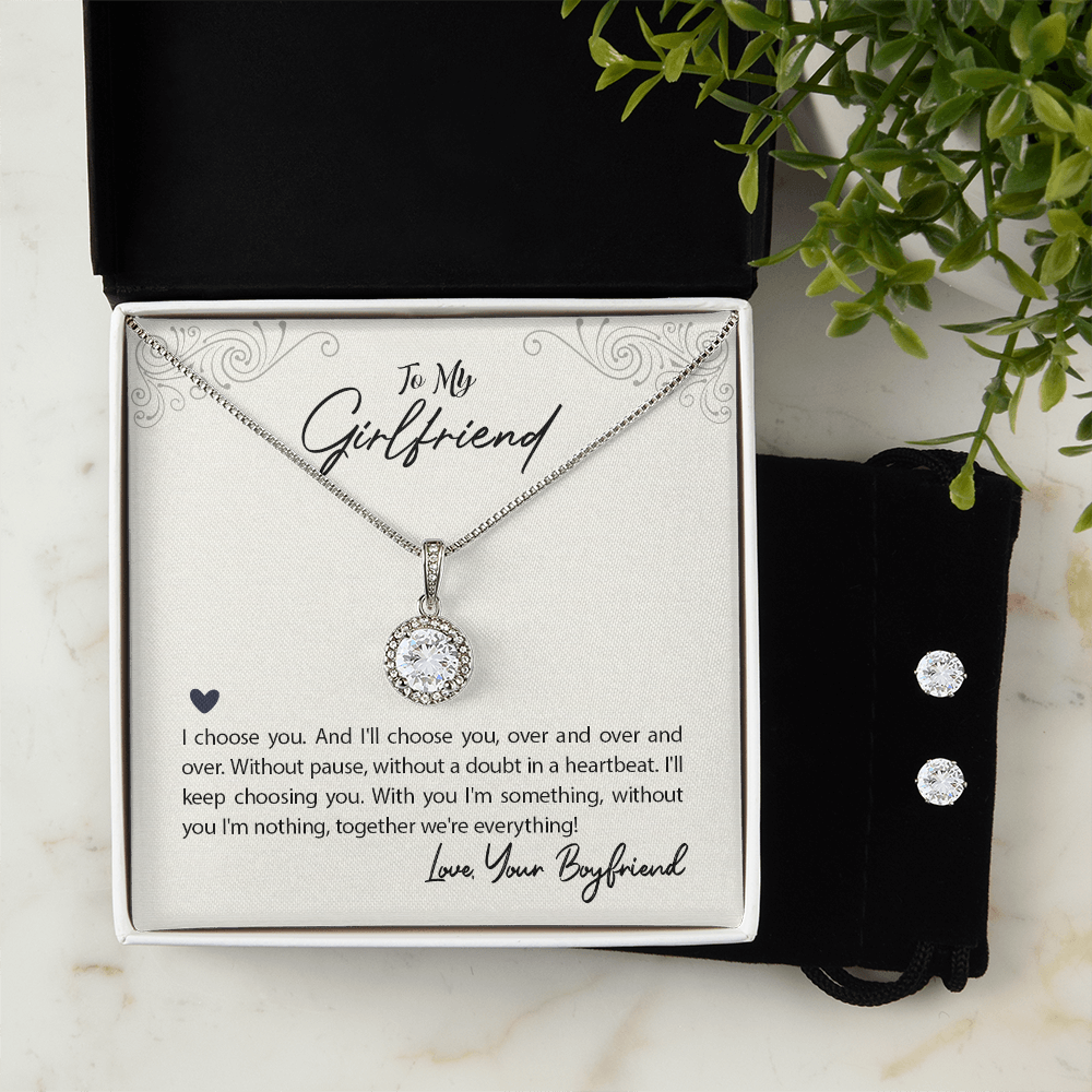 To Girlfriend - I choose you - Eternal Hope Necklace & Earring Set