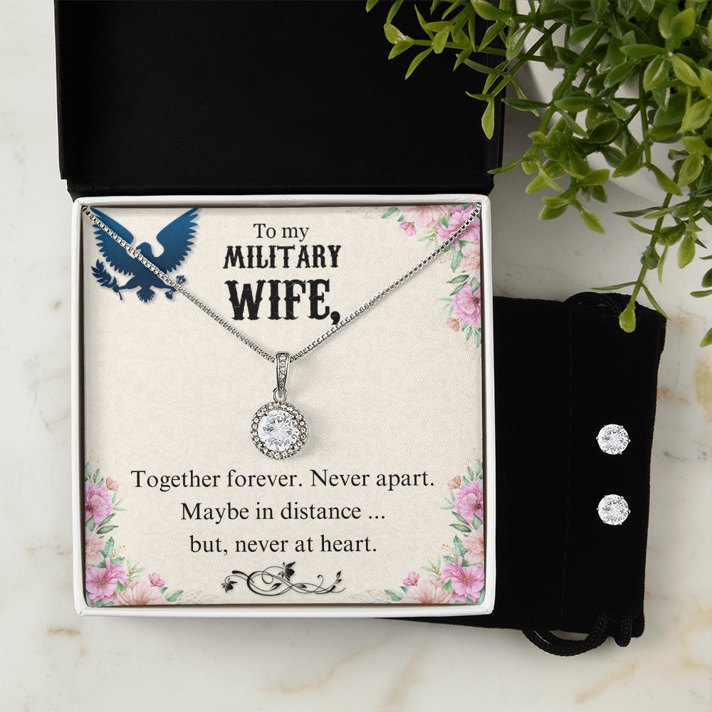 To Military Wife - Together forever - Eternal Hope Necklace & Earring Set