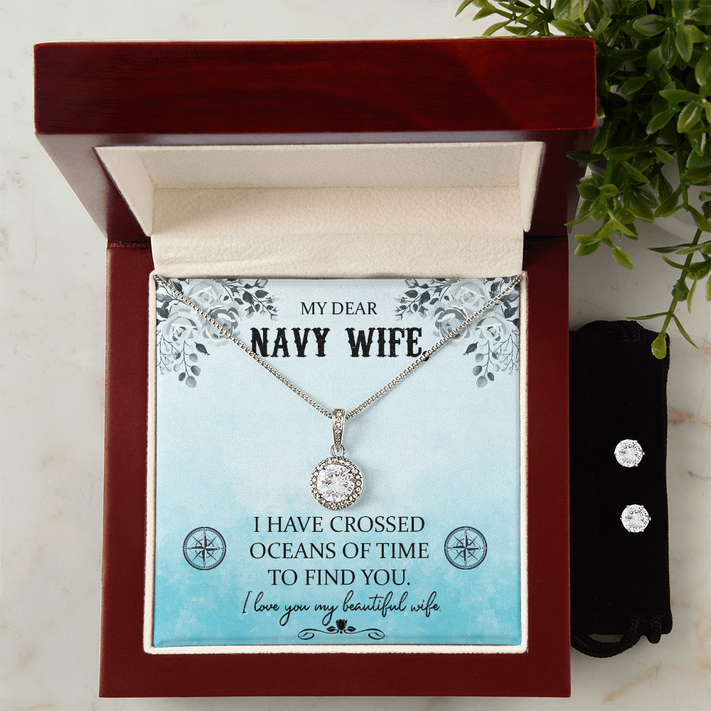 To Navy Wife - I have crossed - Eternal Hope Necklace & Earring Set