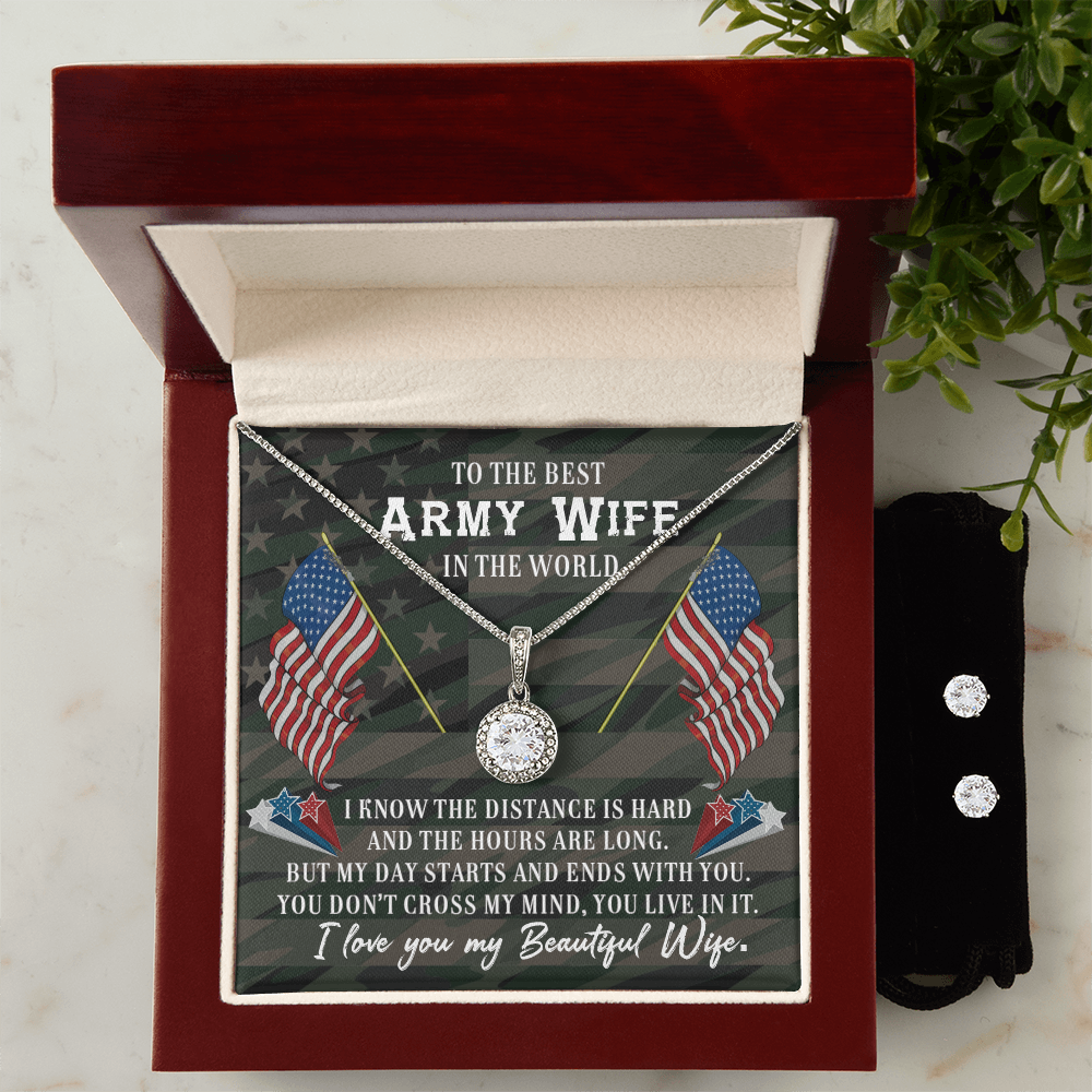 To Army Wife - I know the distance - Eternal Hope Necklace & Earring Set