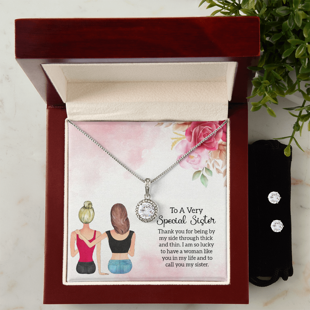 To Sister - Thank you - Eternal Hope Necklace & Earring Set