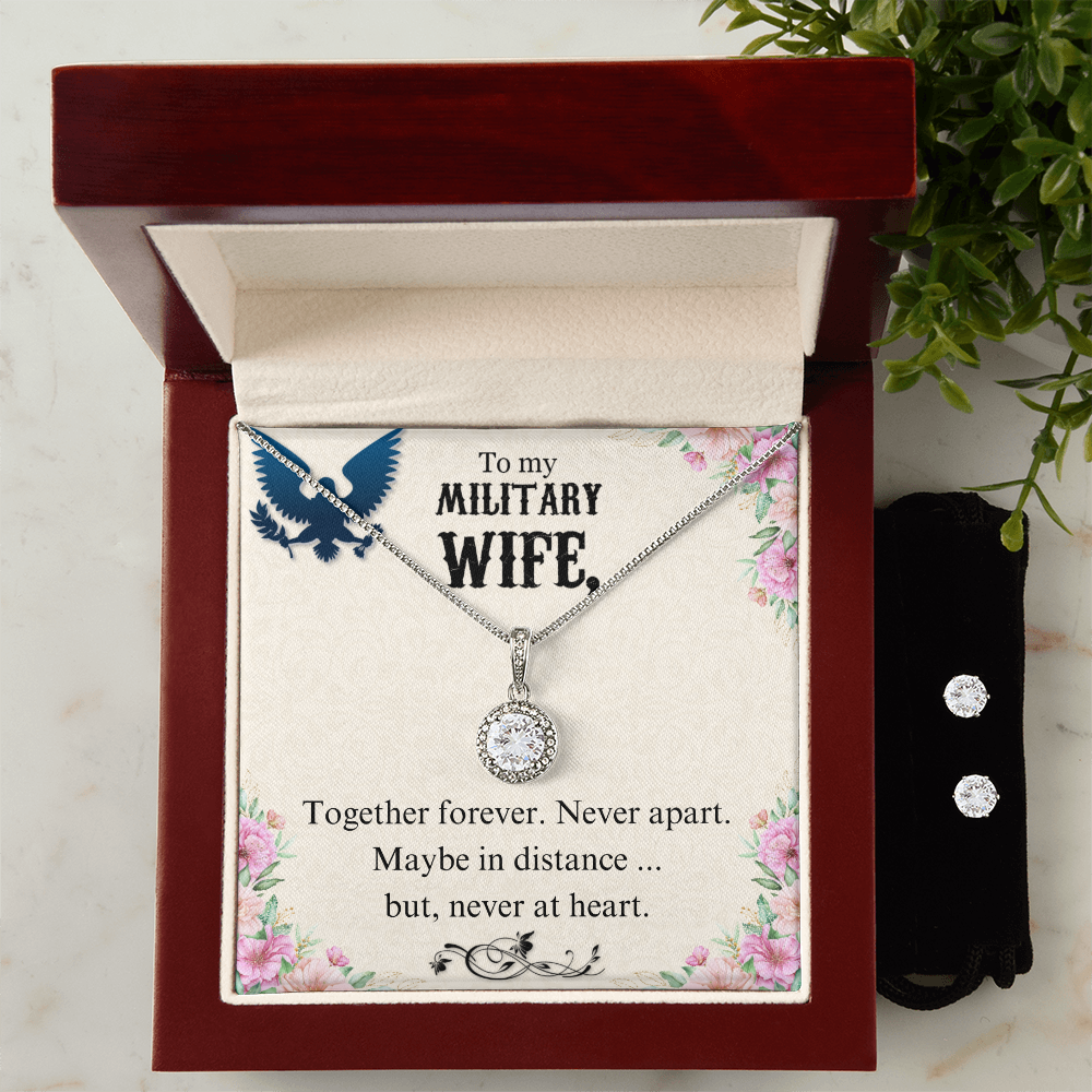 To Military Wife - Together forever - Eternal Hope Necklace & Earring Set