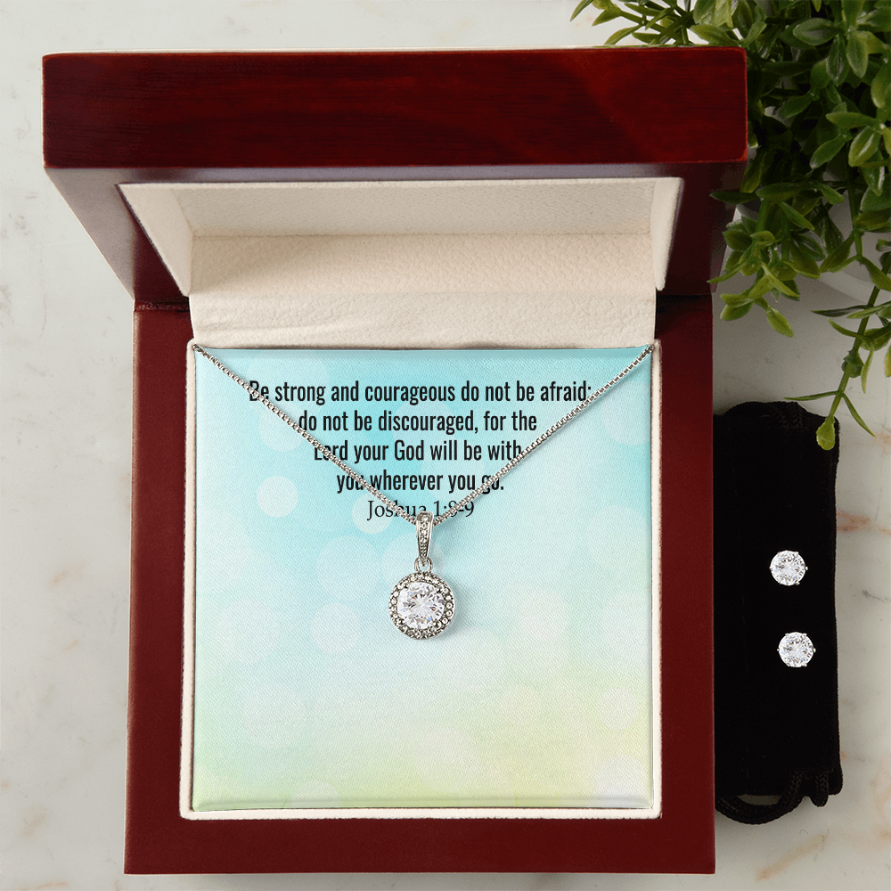 Verse - Joshua 1:8-9 - Eternal Hope Necklace & Earring Set