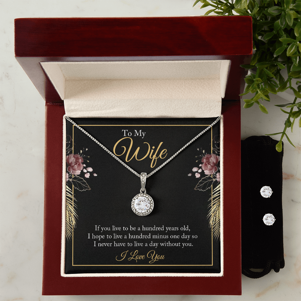 To Wife - If you live - Eternal Hope Necklace & Earring Set