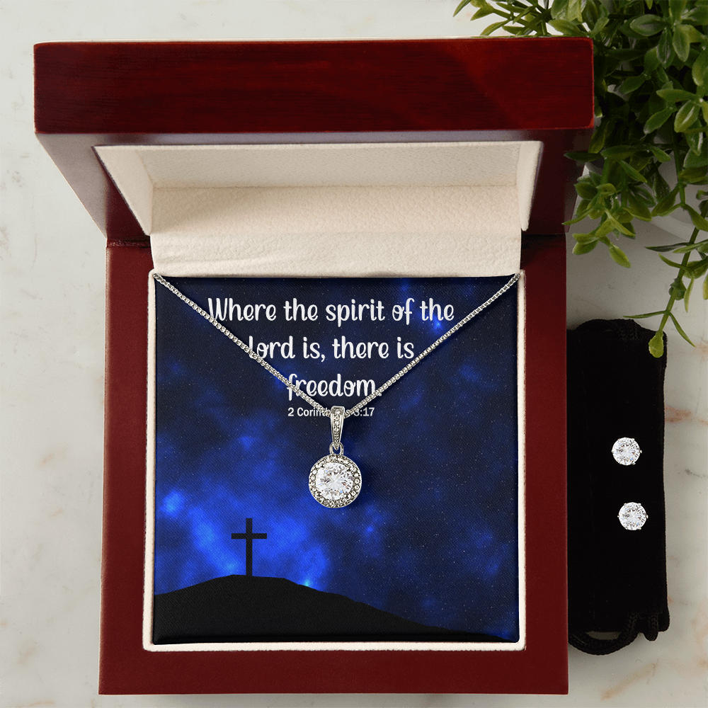 Verse - 2 Corinthians 3:17 - Eternal Hope Necklace & Earring Set