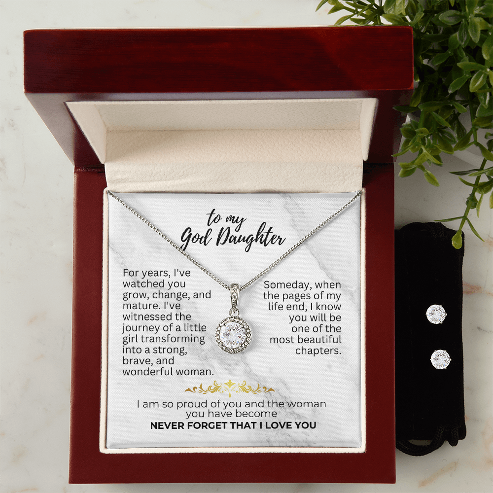 To God Daughter - For years - Eternal Hope Necklace & Earring Set