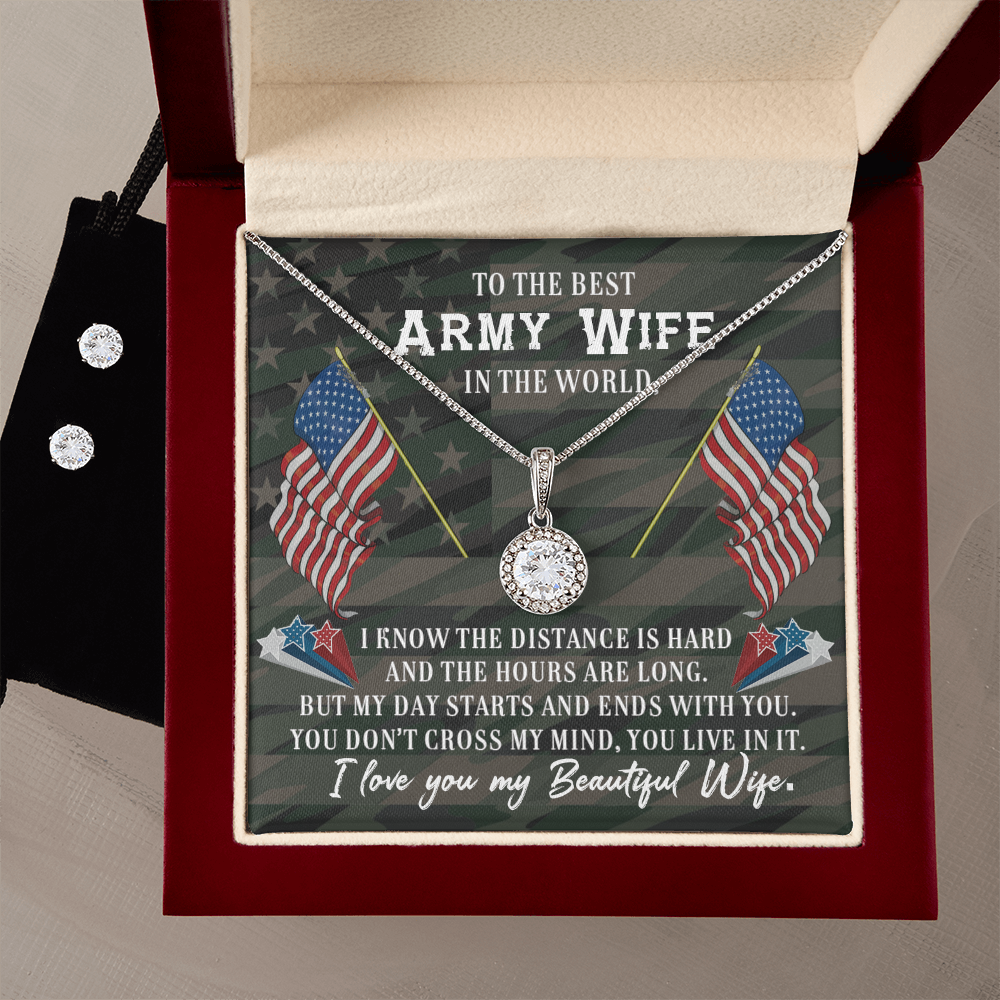 To Army Wife - I know the distance - Eternal Hope Necklace & Earring Set