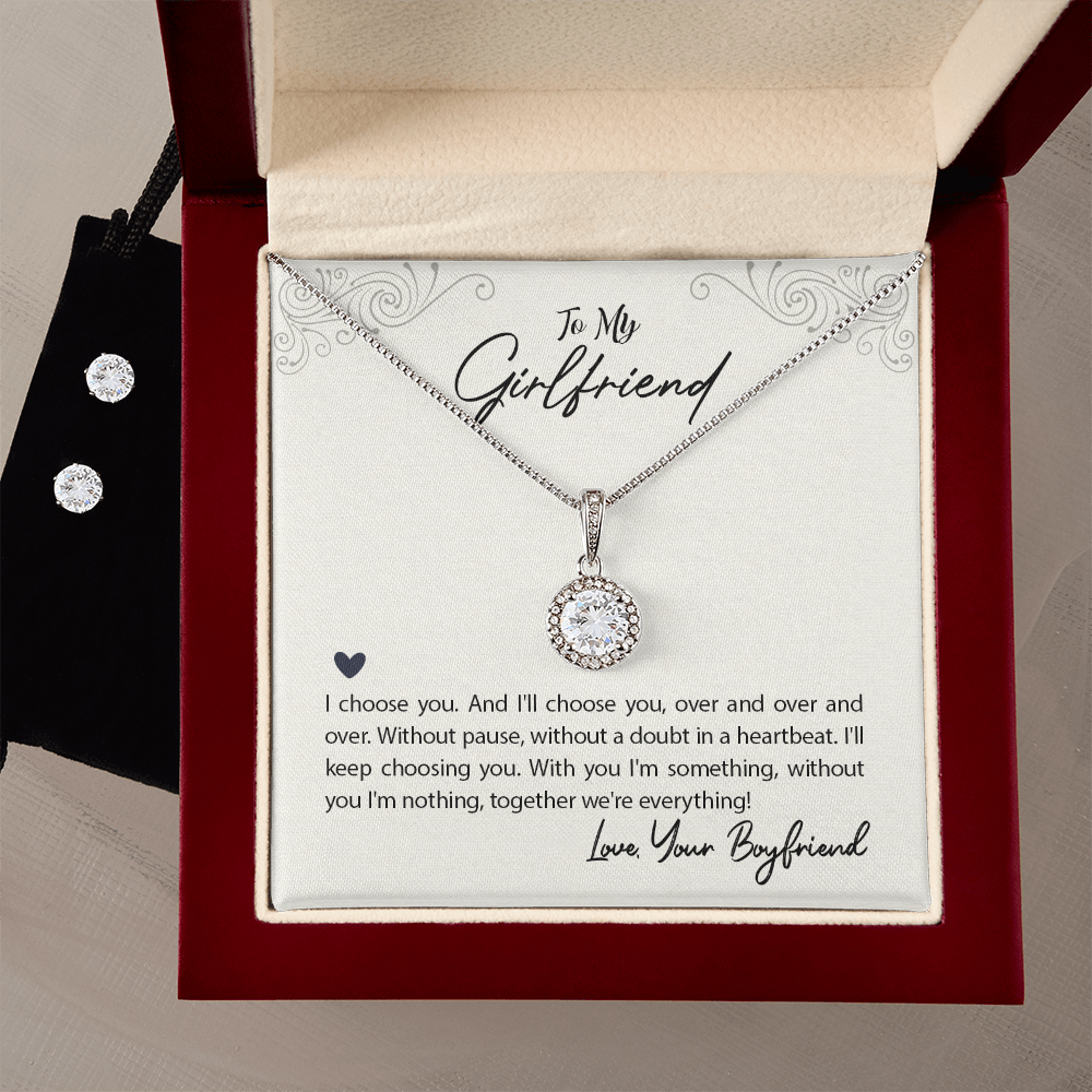 To Girlfriend - I choose you - Eternal Hope Necklace & Earring Set