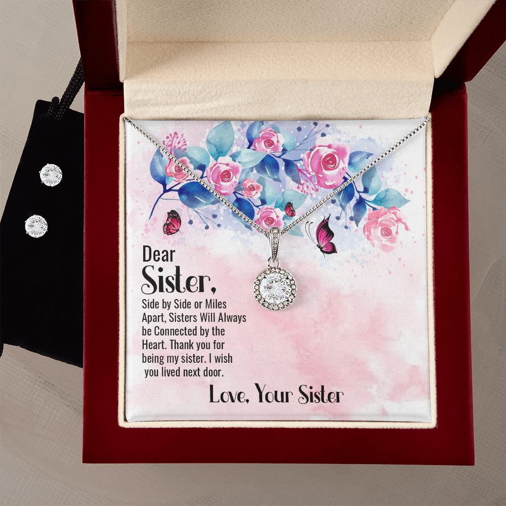 To Sister - Side by side - Eternal Hope Necklace & Earring Set