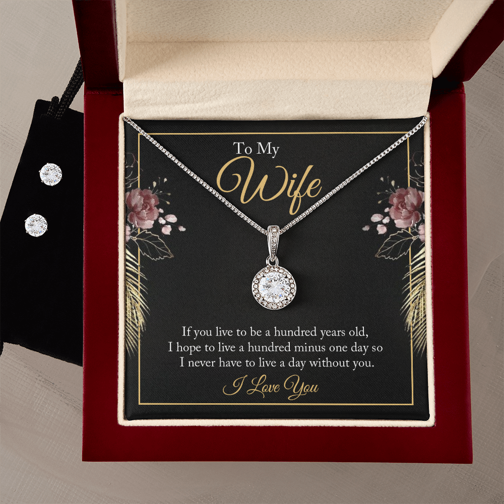 To Wife - If you live - Eternal Hope Necklace & Earring Set