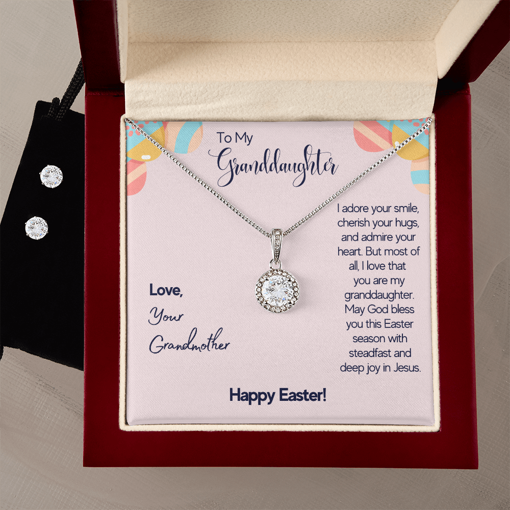 To Granddaughter - I adore your smile - Eternal Hope Necklace & Earring Set