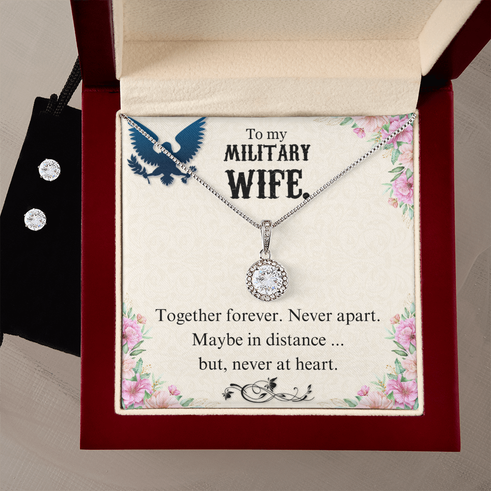 To Military Wife - Together forever - Eternal Hope Necklace & Earring Set