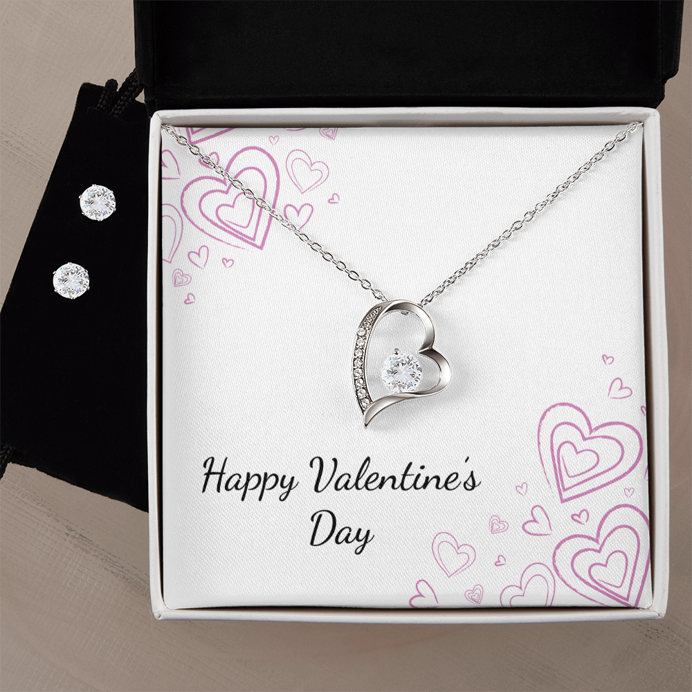 Valentine's Day - Hearts - Forever Love Necklace & Earring Set