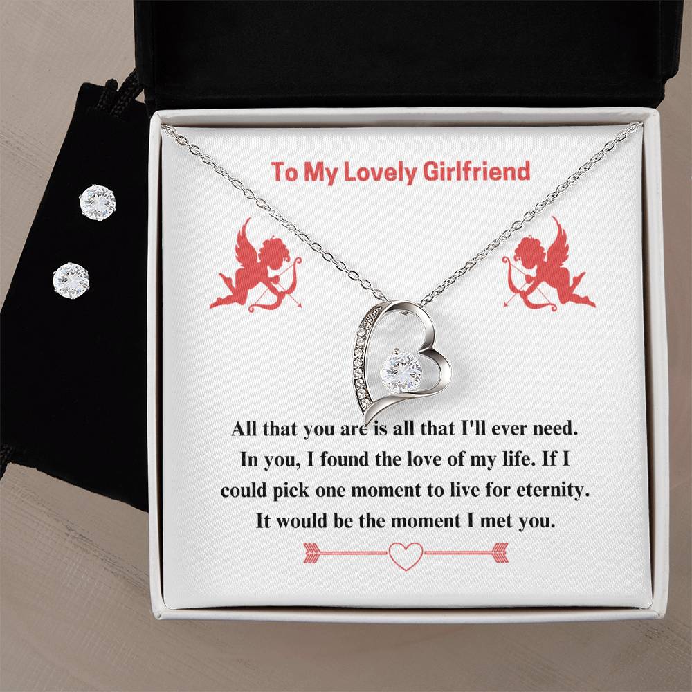 To Girlfriend - If I could - Forever Love Necklace & Earring Set