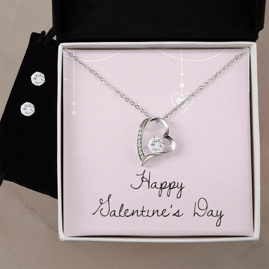 Valentine's Day - Heart - Forever Love Necklace & Earring Set