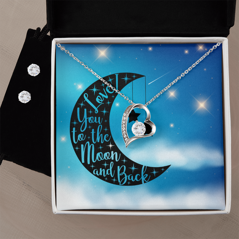 Love - To the moon and back - Forever Love Necklace & Earring Set