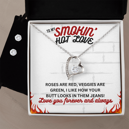 To Smokin' Hot Love - Roses are red - Forever Love Necklace & Earring Set