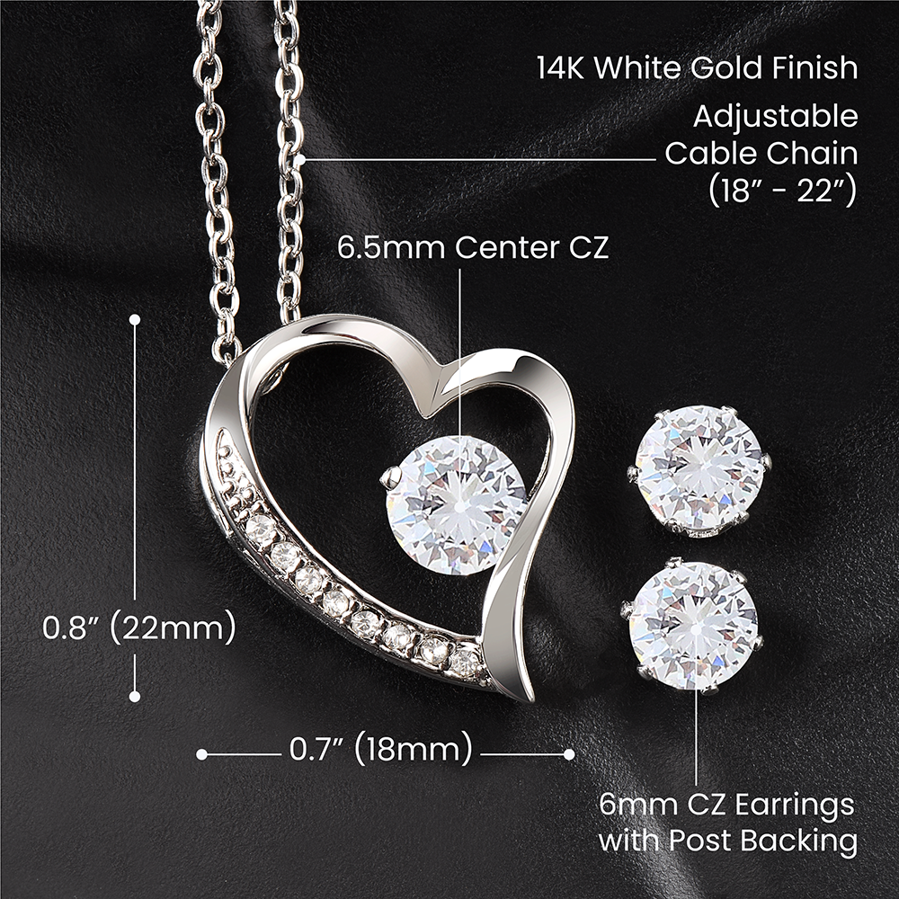 Valentine's Day - Hearts - Forever Love Necklace & Earring Set