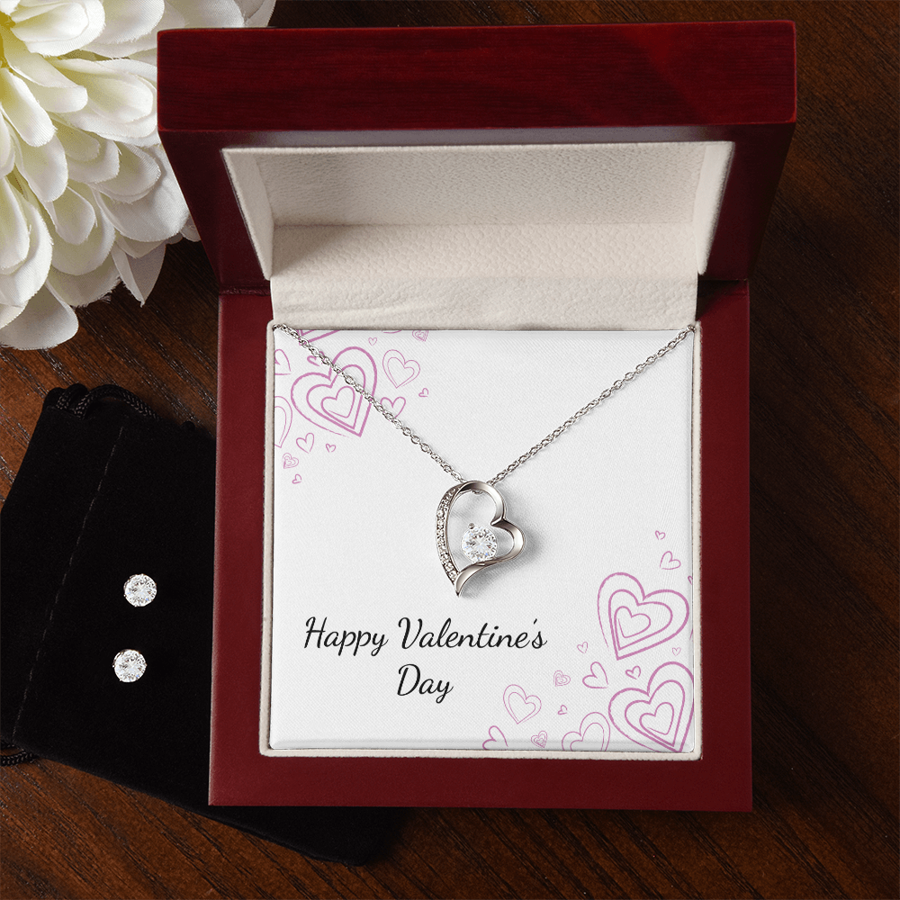 Valentine's Day - Hearts - Forever Love Necklace & Earring Set