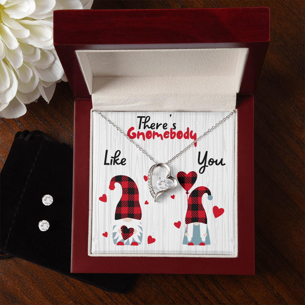 Gnome - There's Gnomebody - Forever Love Necklace & Earring Set