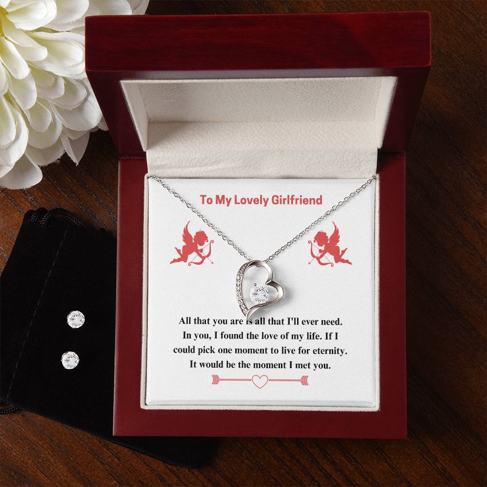 To Girlfriend - If I could - Forever Love Necklace & Earring Set