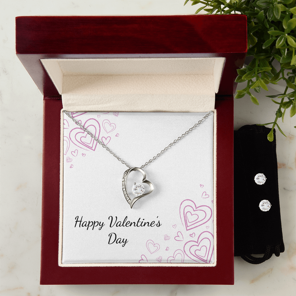 Valentine's Day - Hearts - Forever Love Necklace & Earring Set