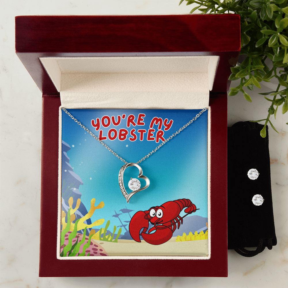 Love - You're my lobster - Forever Love Necklace & Earring Set