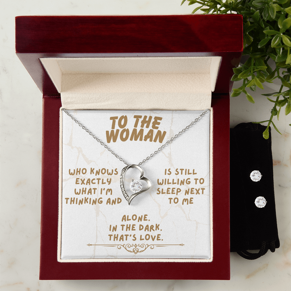 To the woman - Who knows exactly - Forever Love Necklace & Earring Set