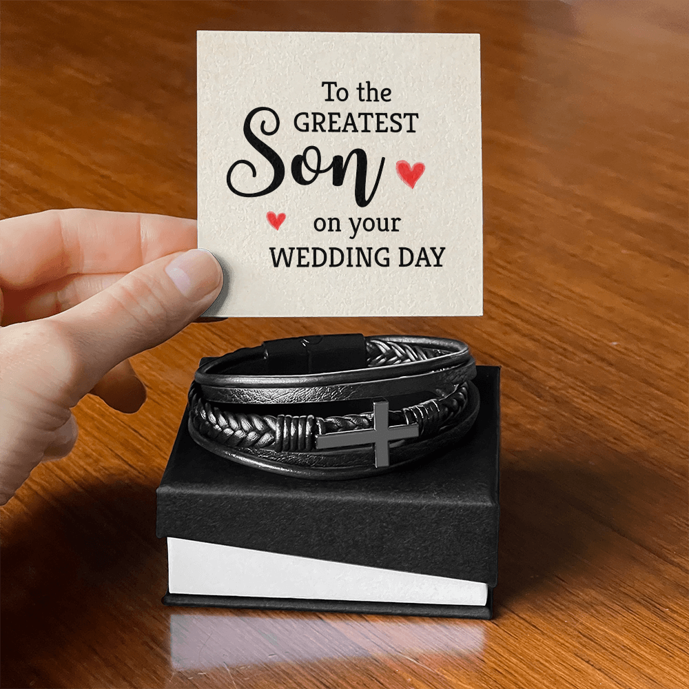 To Son - To the greatest son - Men's Cross Bracelet